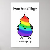 Unicorn Poop Funny Inspirerend Poster Regenboog (Voorkant)