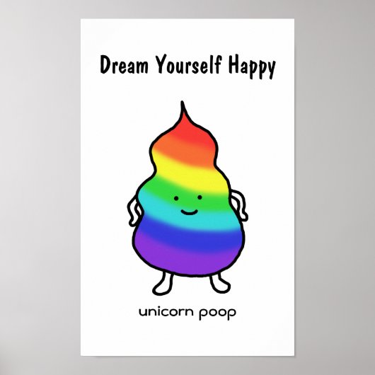 Unicorn Poop Funny Inspirerend Poster Regenboog (Voorkant)