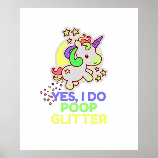 Unicorn Poop Glitter Poster (Voorkant)