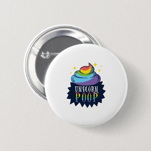 Unicorn Poop Ronde Button 5,7 Cm (Voorkant /achterkant)