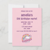 Unicorn Poop Snoep Birthday Party Kaart (Achterkant)