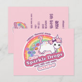 Unicorn Poop Snoep Birthday Party Kaart (Voorkant / Achterkant)