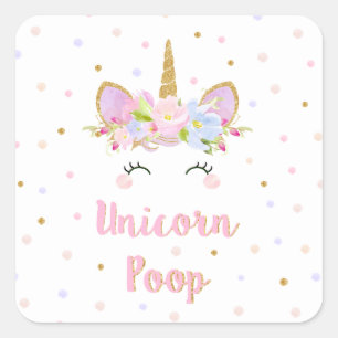 Unicorn Poop Sticker Birthday Party Favor Labels