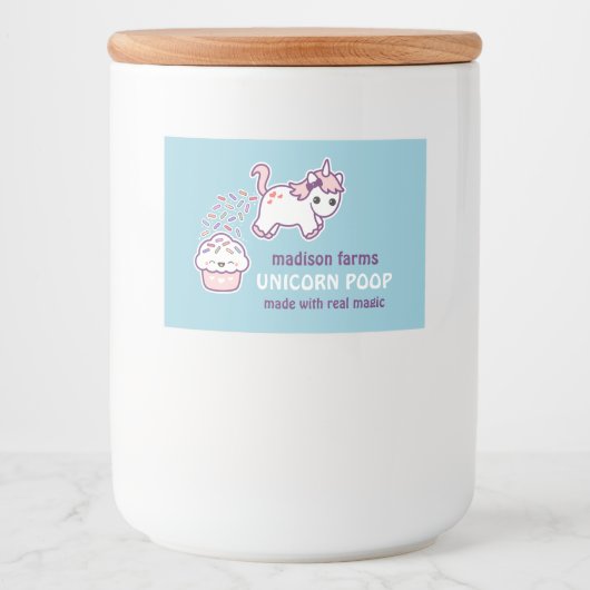 Unicorn Poop Voedselcontainer Etiket (Voorkant)