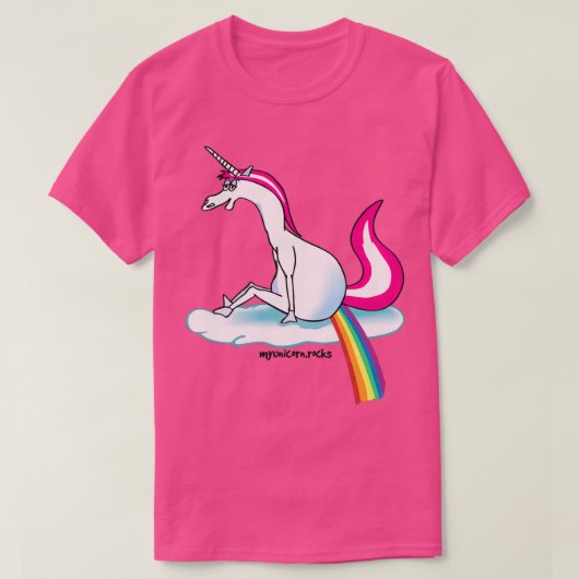 Unicorn pooping regenboog t-shirt (Design voorkant)