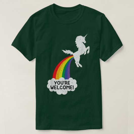 Unicorn Poops regenboog U bent Welkom T-shirt (Design voorkant)