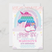 Unicorn Pop It Birthday Party Kaart (Voorkant)