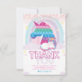 Unicorn Pop IT Verjaardagsfoto Bedankkaart (Voorkant)