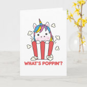 Unicorn Popcorn Whats Poppin Funny Kaart (Gele Bloem)