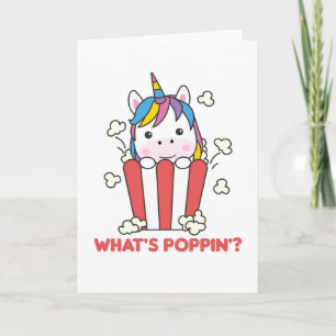 Unicorn Popcorn Whats Poppin Funny Kaart
