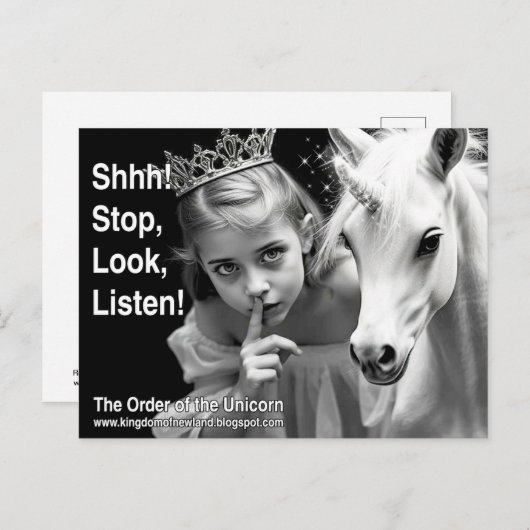 Unicorn Postcard Briefkaart (Voorkant / Achterkant)