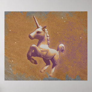 Unicorn Poster Art Print 24x20 (metalen lavender)