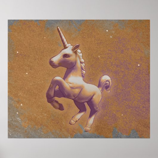 Unicorn Poster Art Print 24x20 (metalen lavender) (Voorkant)