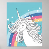 UNICORN POSTER BLUE (Voorkant)