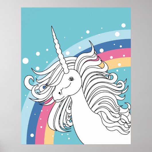 UNICORN POSTER BLUE (Voorkant)