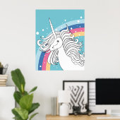 UNICORN POSTER BLUE (Thuiskantoor)