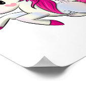 Unicorn Poster Girl's Room Decor Pink Rainbow (Hoek)
