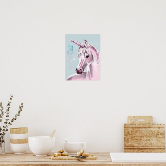 Unicorn Poster met Sparkle en Citaat (Keuken)