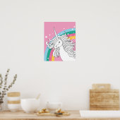 UNICORN POSTER PINK (Keuken)