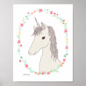 Unicorn Poster Unicorn Print Children's Room Decor (Voorkant)