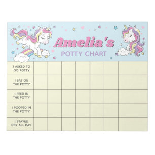 Unicorn Potty Chart Persoonlijke Naam & Taken Notitieblok