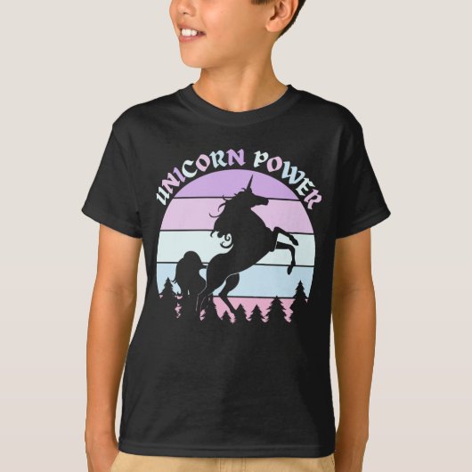 Unicorn Power Boys Fun T-Shirt (Voorkant)