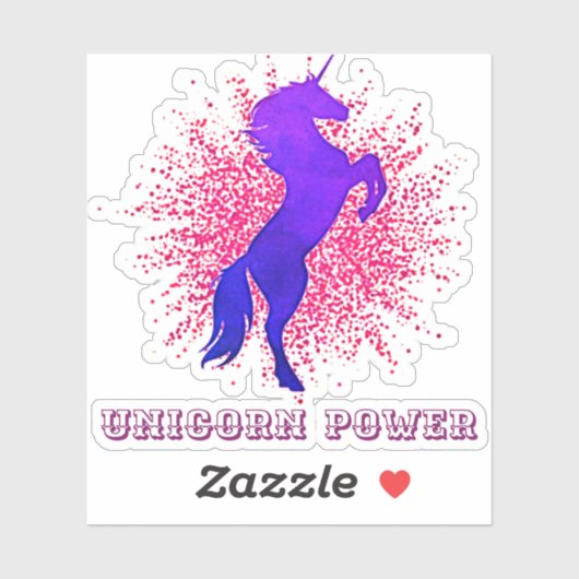 Unicorn Power Custom-Cut vinylsticker Sticker (Vel)
