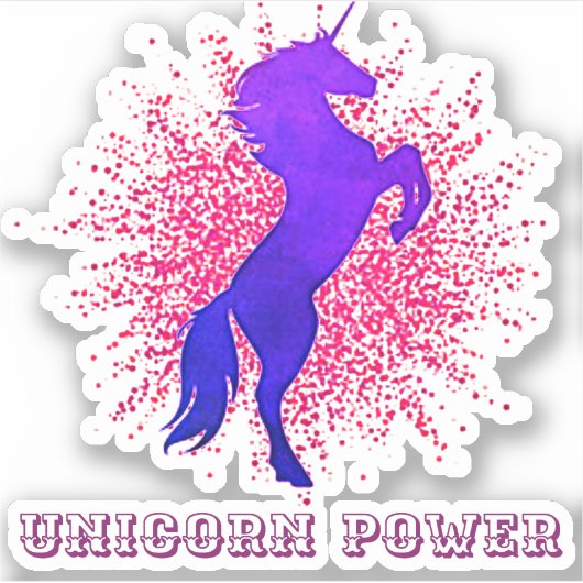 Unicorn Power Custom-Cut vinylsticker Sticker (Voorkant)