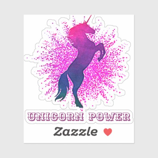 Unicorn Power Custom-Cut vinylsticker Sticker (Vel)