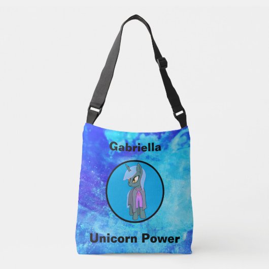 Unicorn Power Cute Waterverf Crossbody Bag Tas (Voorkant)