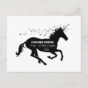 Unicorn Power Fake Wiskunde Formule Funny Briefkaart