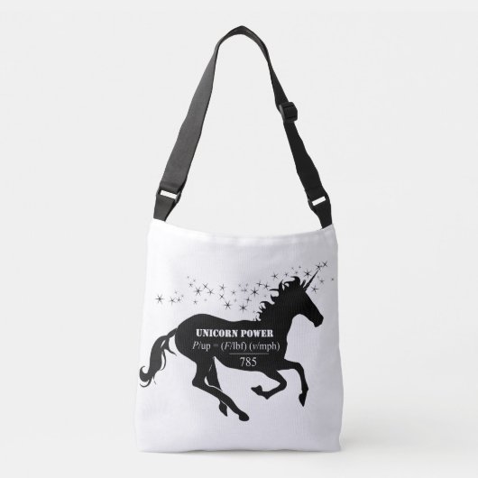 Unicorn Power Fake Wiskunde Formule Funny Crossbody Tas (Voorkant)