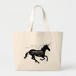 Unicorn Power Fake Wiskunde Formule Funny Grote Tote Bag