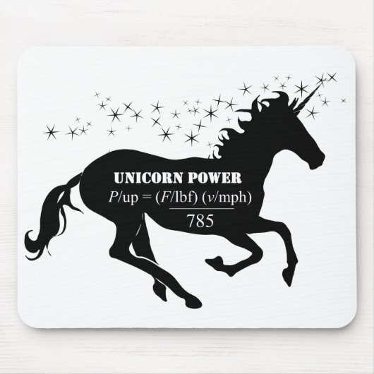 Unicorn Power Fake Wiskunde Formule Funny Muismat (Voorkant)