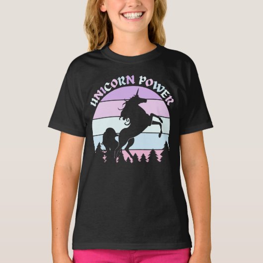 Unicorn Power Fun Kinder T-Shirts (Voorkant)