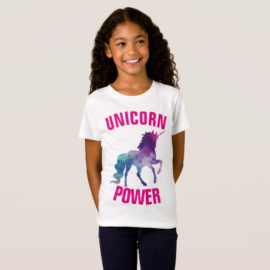 UNICORN POWER Kinder Meisjes T-shirts (Voorkant volledig)