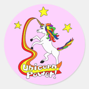 Unicorn Power! Ronde Sticker