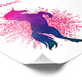 Unicorn Power Unicorn & Glitter Foto Afdruk (Hoek)