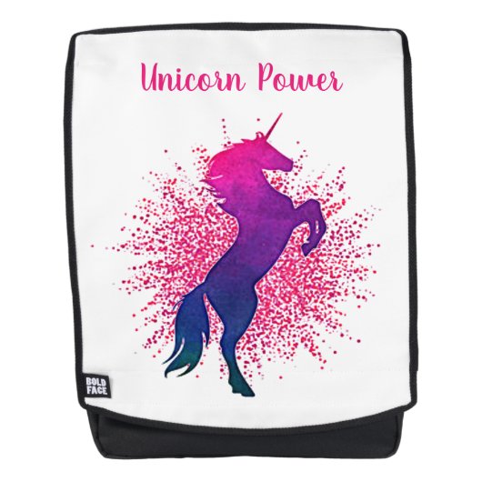 Unicorn Power Unicorn & Glitter-rugzak Rugtassen (Voorkant)