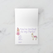 Unicorn Princess 2nd Birthday Fill-in Invitation Bedankkaart (Binnen)