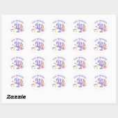 Unicorn Princess 4th Birthday Ronde Sticker (Vel)