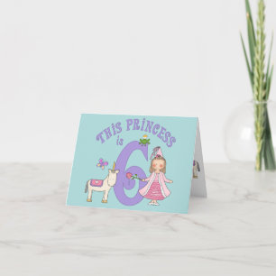 Unicorn Princess 6th Birthday Invitation