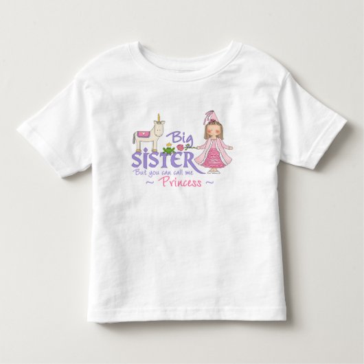 Unicorn Princess Big Sister T-shirts (Voorkant)