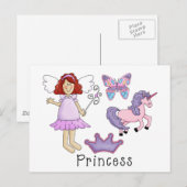 Unicorn Princess Briefkaart (Voorkant / Achterkant)
