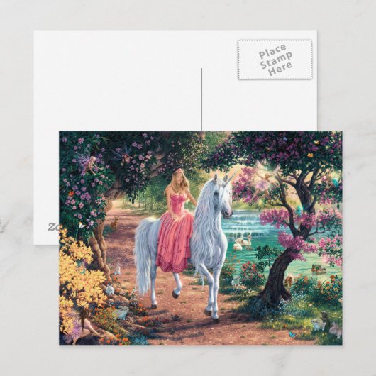 Unicorn Princess Briefkaart (Voorkant / Achterkant)