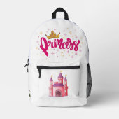 Unicorn Princess Castle Fantasy School Supplies 2 Bedrukte Rugzak (Voorkant)