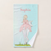 Unicorn Princess Castle Pink Blue Bad Handdoek (Handdoek)