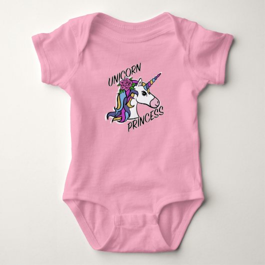 Unicorn Princess Design - Baby Jersey Bodysuit (Voorkant)