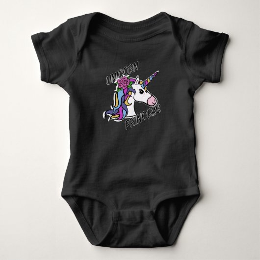 Unicorn Princess Design - Baby Jersey Bodysuit (Voorkant)