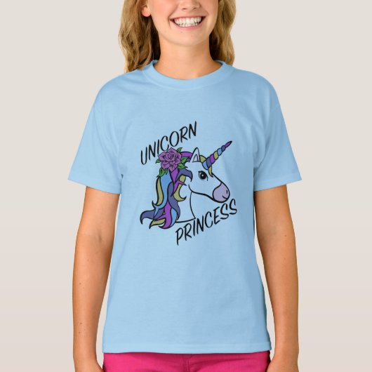 Unicorn Princess Design - Girls' Basic T-Shirt (Voorkant)